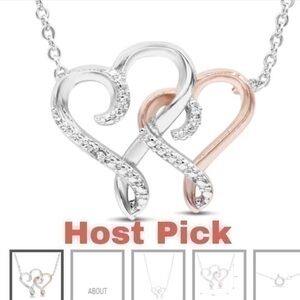 Beautiful diamond necklace with hearts intertwined